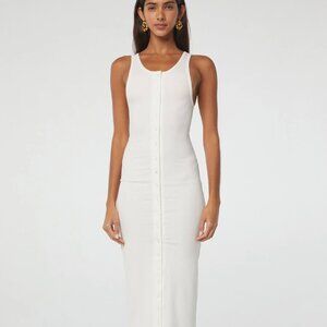 The Line by K GABY II Dress - White Ribbed Midi Size Medium $149